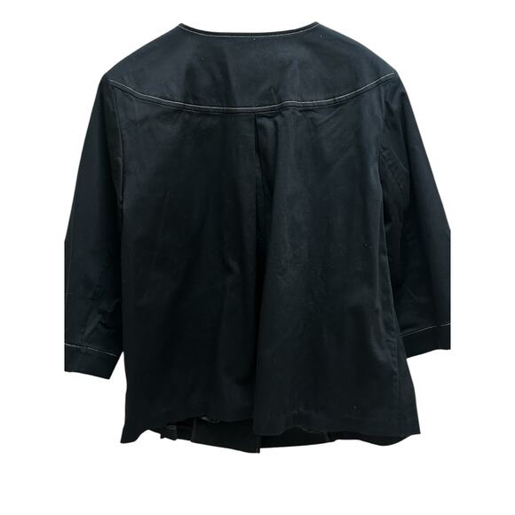 Bob Mackie Wearable Art Jacket 1X Black Pink Sparkle 3/4 Sleeve Open Front Glam - Picture 3 of 9